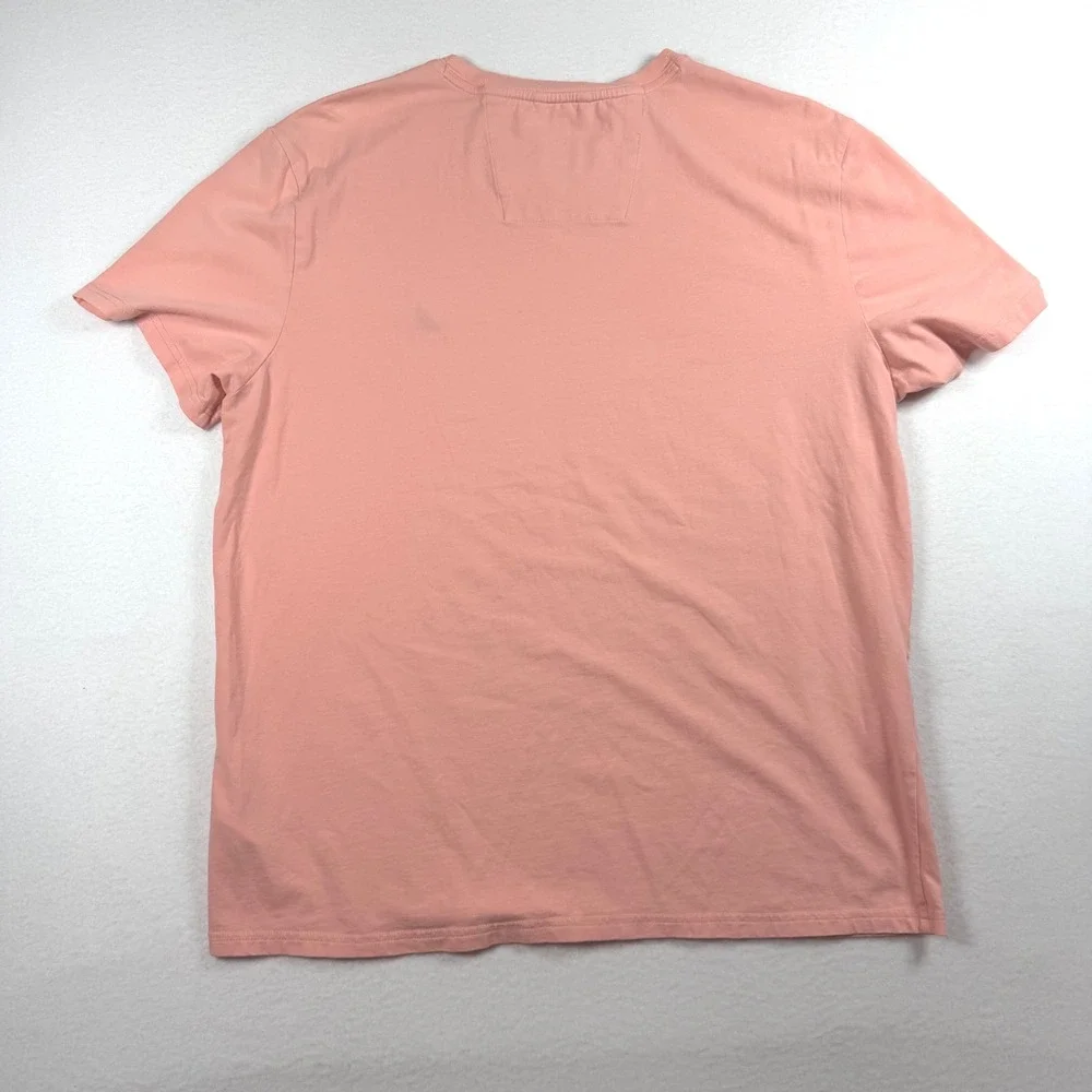 Nautica Mens Performance Tee Salmon Pink Short Sleeve Crewneck T-Shirt Large